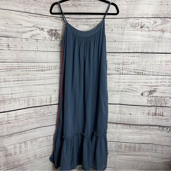 Sundry Dress Womens size M Slip tiered Maxi pigment Navy Minimalist Boho Cotton - Picture 7 of 11